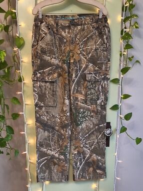 Men's Real Tree Edge Wood Forest Leaf Hunting Camo Cargo Pant M
